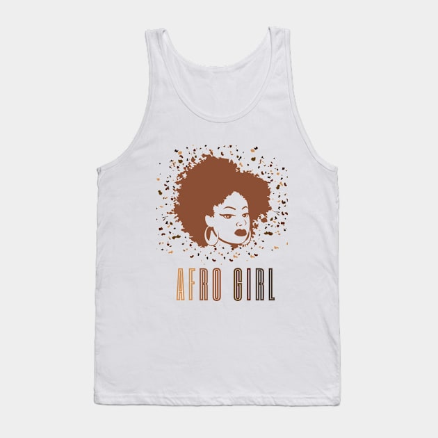 Strong Black Afro Girl African American Melanin Afro Queen Gift Tank Top by HypeProjecT